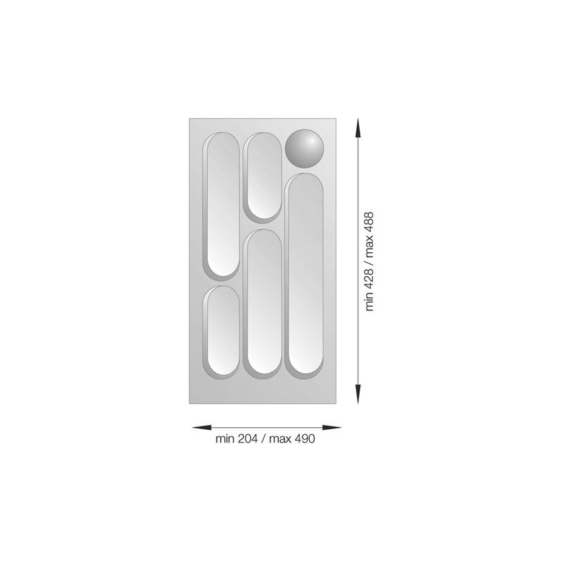 Range-couverts Design Gris aluminium pour caisson de 300 mm