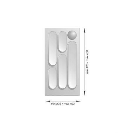 Range-couverts Design Gris aluminium pour caisson de 300 mm Range-couverts Design Gris aluminium pour caisson de 300 mm