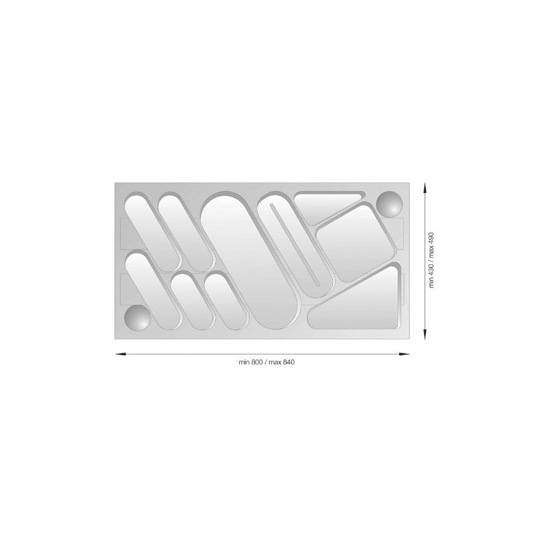 Range-couverts Design Gris aluminium pour caisson de 900 mm