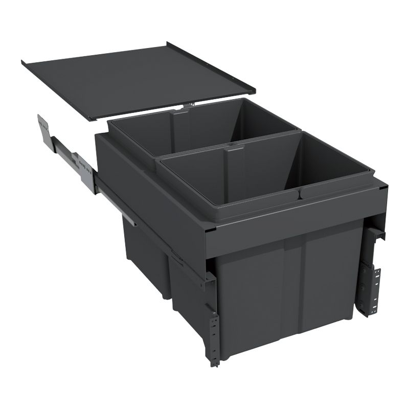 Poubelle coulissante suspendue 34L 2 bacs