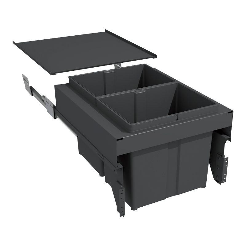 Poubelle coulissante suspendue 34L 2 bacs