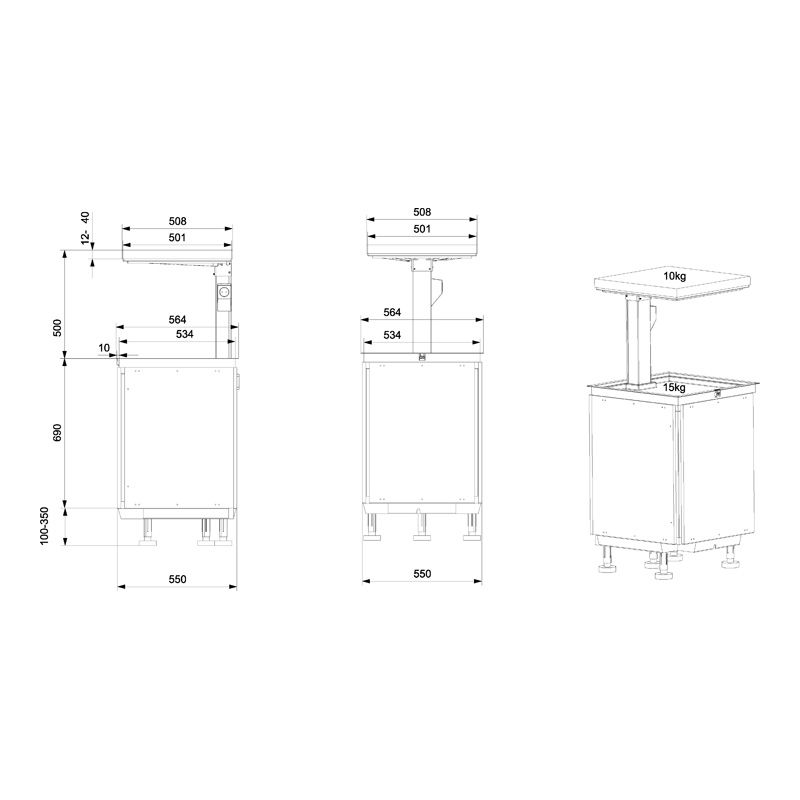 Mécanisme de levage électrique pour plan de travail