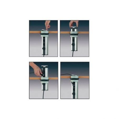 Borne multiprise escamotable 3 prises Borne multiprise escamotable 3 prises