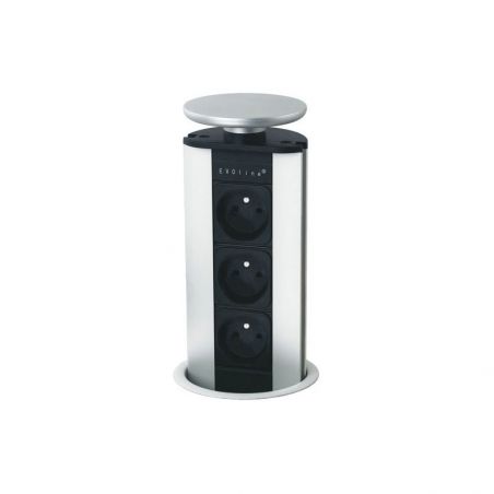 Borne multiprise escamotable 3 prises Borne multiprise escamotable 3 prises