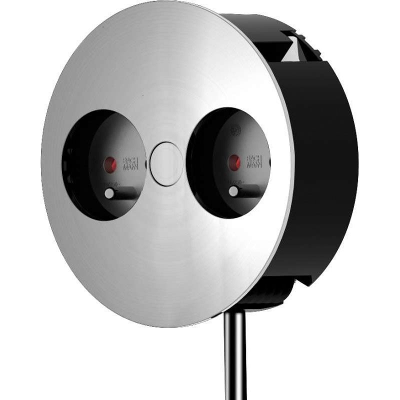 Bloc prises Twist Inox 1 prise + 2 USB