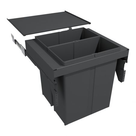 Poubelle coulissante suspendue 80L 2 bacs Poubelle coulissante suspendue 80L 2 bacs