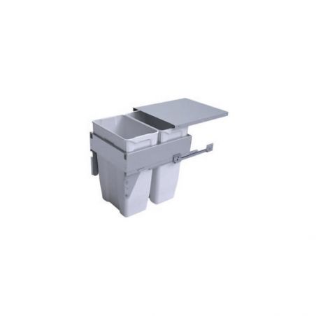 Poubelle coulissante suspendue 60L 2 bacs