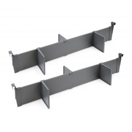 Lot de séparateurs pour intérieur de tiroirs Vertex et Concept pour caisson de 900 mm, Gris anthracite Lot de séparateurs pour intérieur de tiroirs Vertex et Concept pour caisson de 900 mm, Gris anthracite