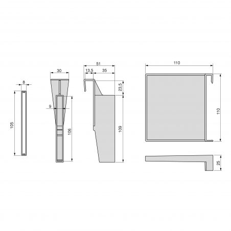 Lot de séparateurs pour intérieur de tiroirs Vertex et Concept pour caisson de 900 mm, Gris anthracite