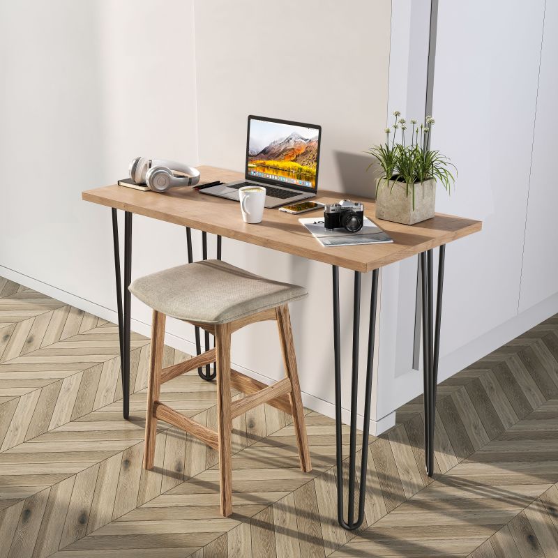 Lot de 4 pieds Hairpin 3 barres pour table, hauteur 710 mm, Noir