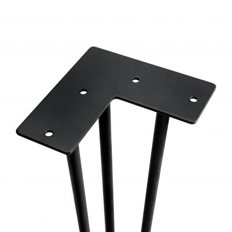 Lot de 4 pieds Hairpin 3 barres pour table, hauteur 710 mm, Noir Lot de 4 pieds Hairpin 3 barres pour table, hauteur 710 mm, Noir