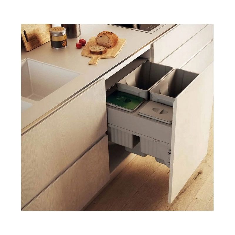 Poubelle coulissante suspendue 85L 4 bacs