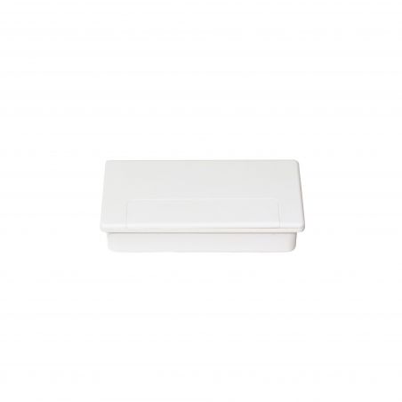 Lot de 5 passe-câbles de table Plasquare 1, 95 x 45 mm, Blanc