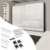 Kit pour Placard 2 portes coulissantes avec ouverture et fermeture amorties, panneaux épaisseur 16mm non inclus, Blanc Kit pour Placard 2 portes coulissantes avec ouverture et fermeture amorties, panneaux épaisseur 16mm non inclus, Blanc