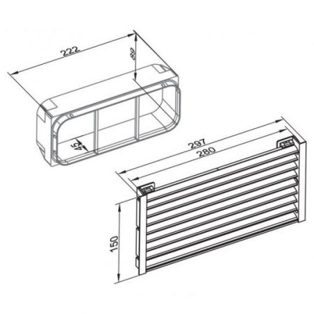 Grille d'aération pour système Compair® Prime Flow 150, Grille d'aération noir mat Grille d'aération pour système Compair® Prime Flow 150, Grille d'aération noir mat