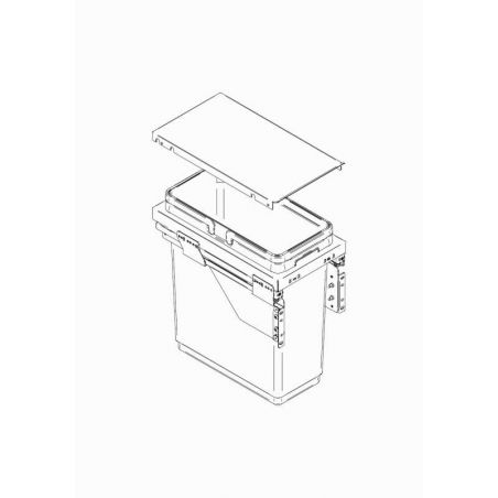 Poubelle coulissante suspendue 36L 1 bac Poubelle coulissante suspendue 36L 1 bac