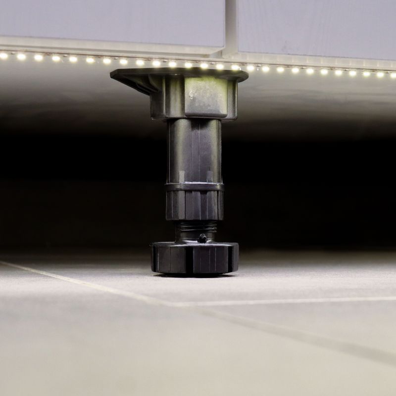 Lot de 40 pieds réglables avec base pré-assemblée pour meuble, hauteur 98 - 115 mm, Noir