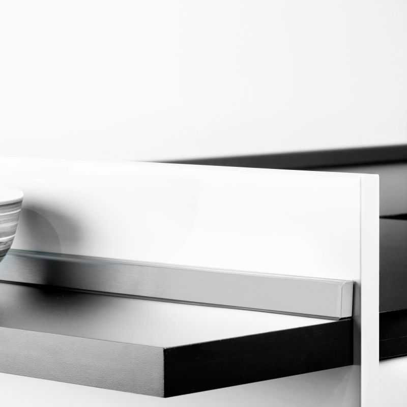 Lot de 2 profils d'étanchéité Miniline avec accessoires de montage, longueur 2,35m, Anodisé satiné