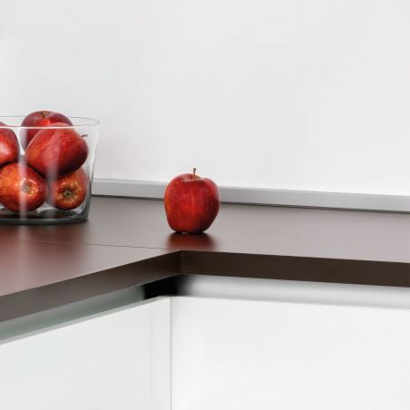 Lot de 2 profils d'étanchéité Miniline avec accessoires de montage, longueur 2,35m, Anodisé satiné Lot de 2 profils d'étanchéité Miniline avec accessoires de montage, longueur 2,35m, Anodisé satiné