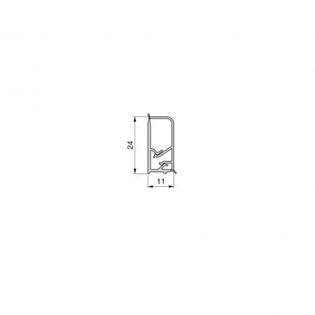 Lot de 2 profils d'étanchéité Miniline avec accessoires de montage, longueur 2,35m, Anodisé satiné Lot de 2 profils d'étanchéité Miniline avec accessoires de montage, longueur 2,35m, Anodisé satiné