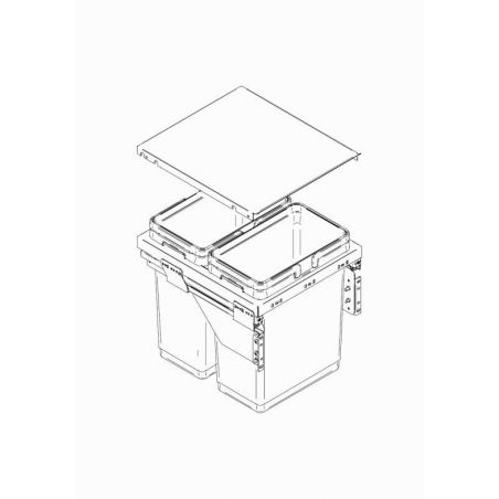 Poubelle coulissante suspendue 60L 2 bacs Poubelle coulissante suspendue 60L 2 bacs