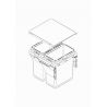 Poubelle coulissante suspendue 60L 2 bacs