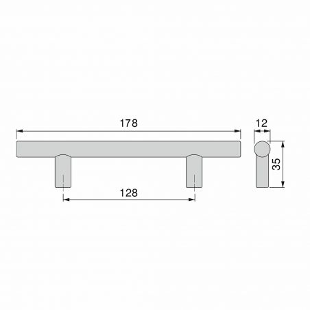 Lot de 10 Poignées Orlando, L 178 mm, entraxe 128 mm, Nickel satiné Lot de 10 Poignées Orlando, L 178 mm, entraxe 128 mm, Nickel satiné