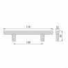 Lot de 10 Poignées Orlando, L 178 mm, entraxe 128 mm, Nickel satiné Lot de 10 Poignées Orlando, L 178 mm, entraxe 128 mm, Nickel satiné