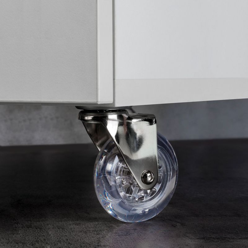 Lot de 4 Roulettes transparentes Slip avec platine de montage, Ø 75 mm