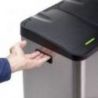 Bac de tri sélectif à 2 compartiments, ouverture du couvercle par pédale, 2 bacs de 15 litres, Acier inoxydable Bac de tri sélectif à 2 compartiments, ouverture du couvercle par pédale, 2 bacs de 15 litres, Acier inoxydable