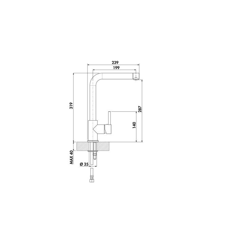 Lot Corno Basso 4, Evier encastrable avec robinetterie Arco 1