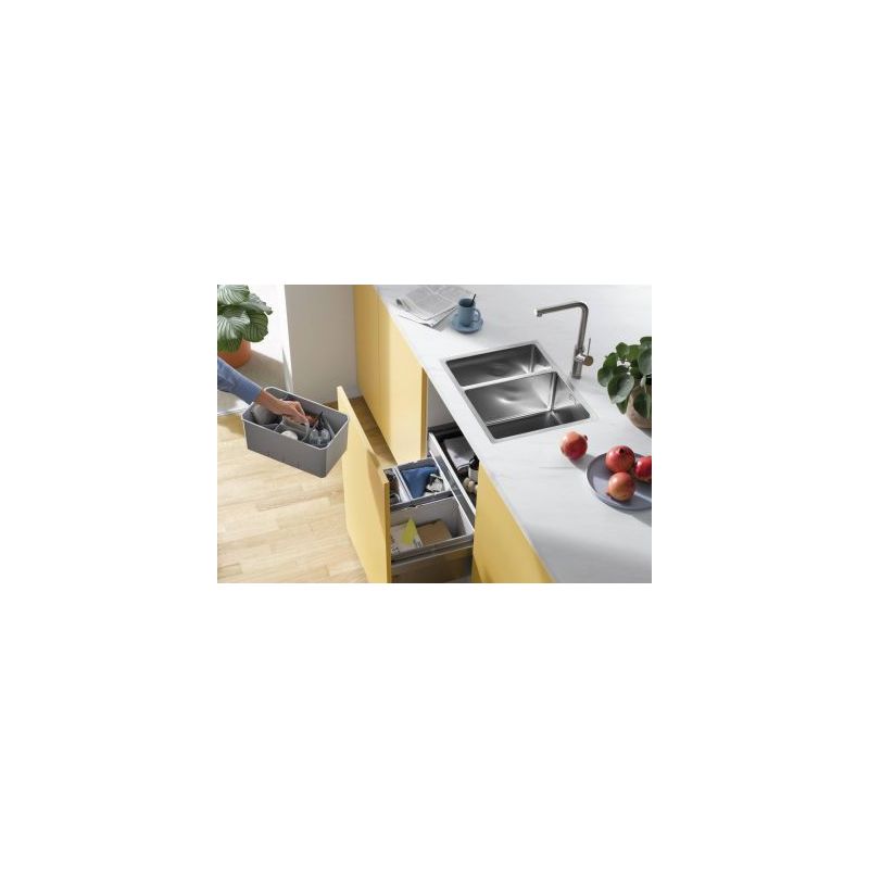 Corno Piu PFU11, Evier encastrable bac à droite, acier inox