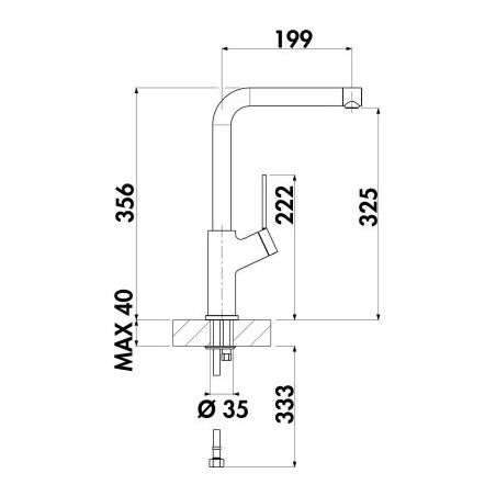 Lot Corno Piu PFU11, Evier encastrable bac à gauche avec robinetterie Mio 3 Lot Corno Piu PFU11, Evier encastrable bac à gauche avec robinetterie Mio 3