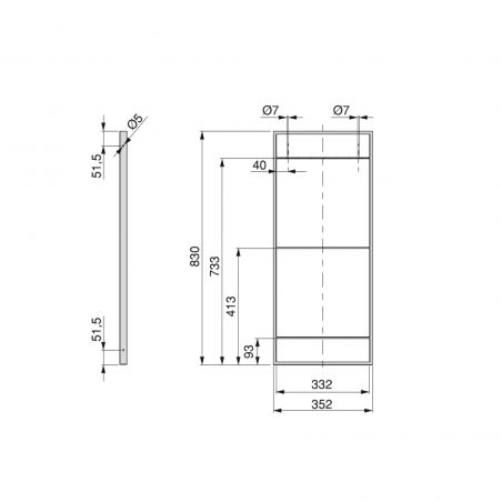 Jeu de 2 structures Lader pour étagère, hauteur 830mm, Noir Jeu de 2 structures Lader pour étagère, hauteur 830mm, Noir