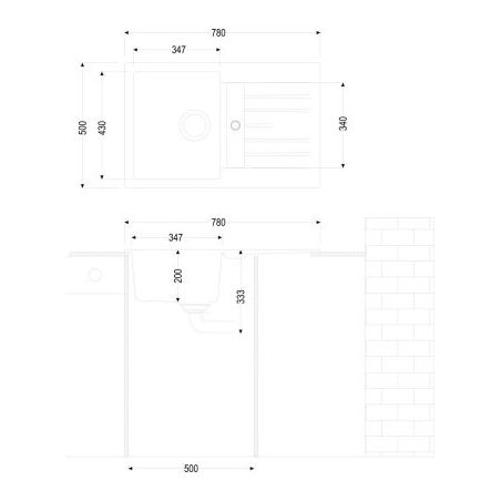 Lot Corto 780, Evier encastrable avec Robinetterie haute pression Gramix 1, Granite concrete Lot Corto 780, Evier encastrable avec Robinetterie haute pression Gramix 1, Granite concrete