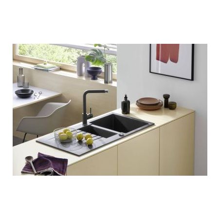 Lot Corto 780, Evier encastrable avec Robinetterie haute pression Gramix 1, Granite lava Lot Corto 780, Evier encastrable avec Robinetterie haute pression Gramix 1, Granite lava