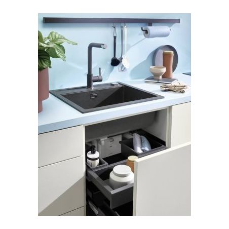 Lot Corto 780, Evier encastrable avec Robinetterie haute pression Gramix 1, Granite metallico Lot Corto 780, Evier encastrable avec Robinetterie haute pression Gramix 1, Granite metallico