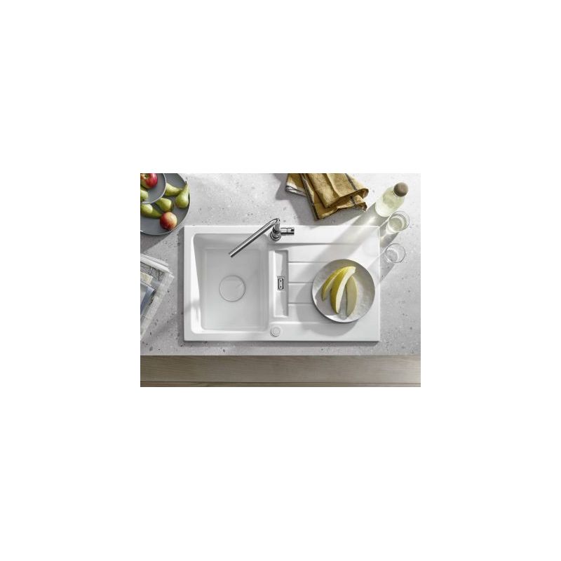 LineUP 1E, Evier encastrable, Blanc brillant