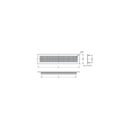 Grille d'aération aluminium, 210 x 36mm, Argent Grille d'aération aluminium, 210 x 36mm, Argent