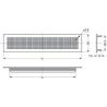 Grille d'aération aluminium, 210 x 36mm, Argent Grille d'aération aluminium, 210 x 36mm, Argent