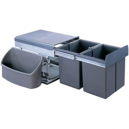 Poubelle d'angle pivotante et coulissante 32L 2 bacs Poubelle d'angle pivotante et coulissante 32L 2 bacs