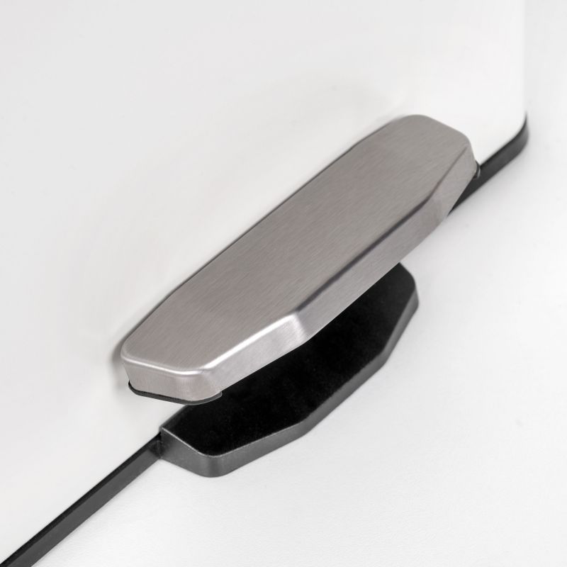 Poubelle rectangulaire extérieur avec ouverture à pédale, Blanc