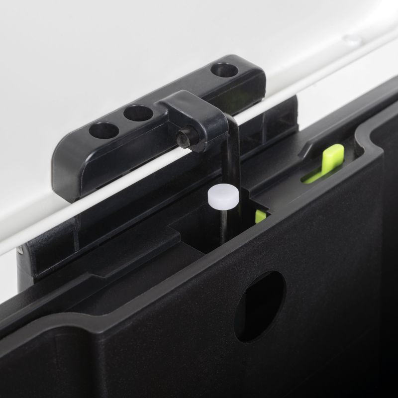 Poubelle rectangulaire extérieur avec ouverture à pédale, Blanc