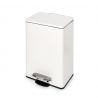 Poubelle rectangulaire extérieur avec ouverture à pédale, Blanc Poubelle rectangulaire extérieur avec ouverture à pédale, Blanc