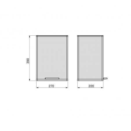 Poubelle rectangulaire extérieur avec ouverture à pédale, Blanc