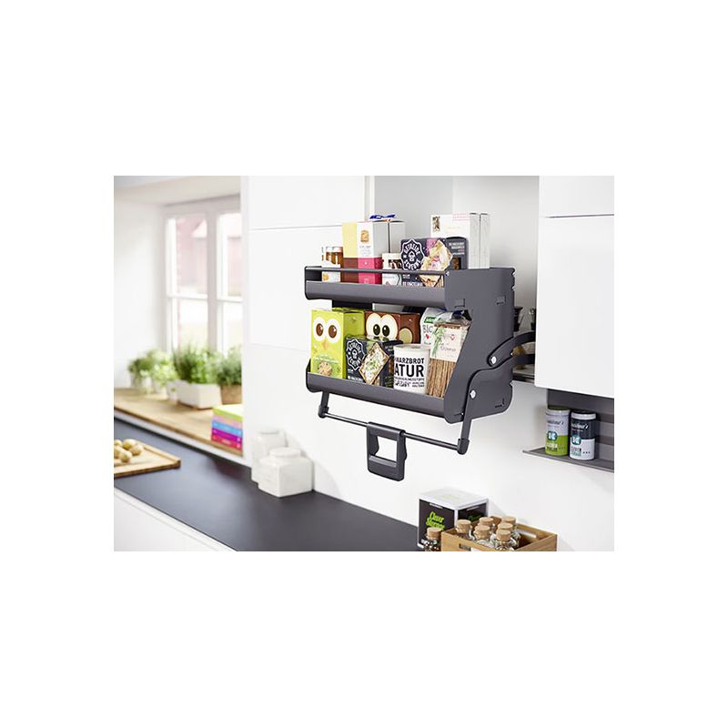 Etagère escamotable Imove 2 niveaux pour caisson de 600mm, Gris