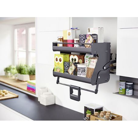 Etagère escamotable Imove 2 niveaux pour caisson de 600mm, Blanc Etagère escamotable Imove 2 niveaux pour caisson de 600mm, Blanc