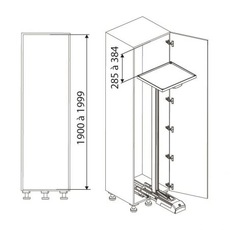 Armoire coulissante CONVOY Lavido pour caisson de 600mm, Blanc Armoire coulissante CONVOY Lavido pour caisson de 600mm, Blanc