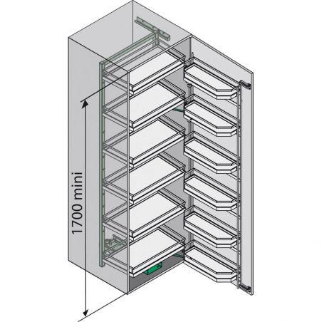 Armoire coulissante et pivotante Tandem 2 Arena Pure pour caisson de 600mm, Anthracite Armoire coulissante et pivotante Tandem 2 Arena Pure pour caisson de 600mm, Anthracite