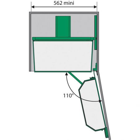 Armoire coulissante et pivotante Tandem 2 Arena Pure pour caisson de 600mm, Anthracite Armoire coulissante et pivotante Tandem 2 Arena Pure pour caisson de 600mm, Anthracite